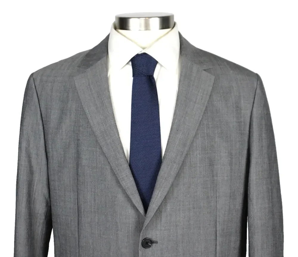 Theory Clinton Seersucker Blazer 44 R Mens Slim Fit Grey Wool Sport Coat